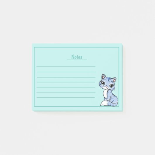 Cute Cat met Lijnen Post-it Notities Post-it® Notes (Voorkant)