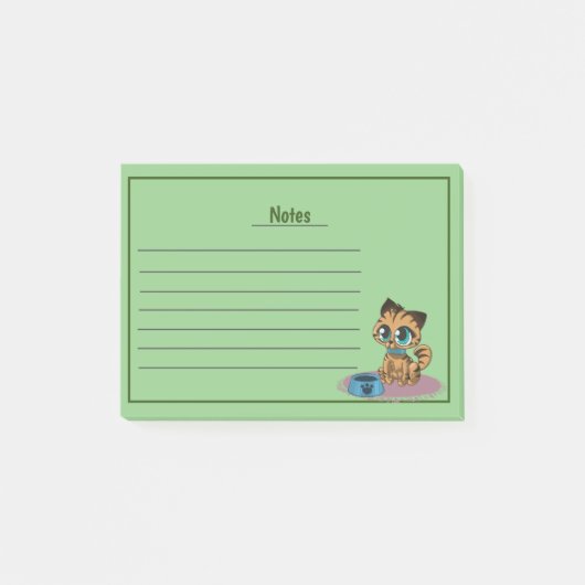 Cute Cat met Lijnen Post-it Notities Post-it® Notes (Voorkant)