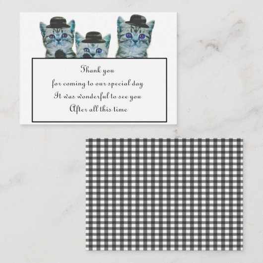 Cute Cat met Pet Hartelijk dank Notitiekaartje (Voorkant / Achterkant)