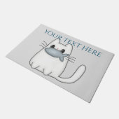 Cute Cat met Prize Fish Deurmat (Schuin)