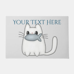 Cute Cat met Prize Fish Deurmat