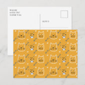Cute Cat Modern Patroon Briefkaart (Voorkant / Achterkant)