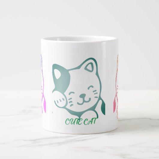 Cute Cat-Mok Extra Grote Beker (Voorkant)