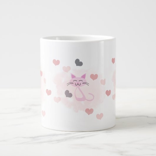 Cute cat-Mok Extra Grote Beker (Voorkant)