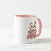Cute "Cat Mom" Mug - Perfect Kawaii Kitten (Devant droit)