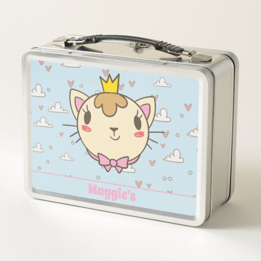 Cute Cat Monogrammed Lunch Box (Achterkant)