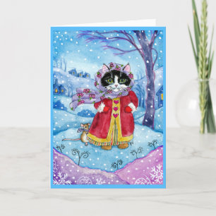 Cute Cat Mouse Winter Valentijn Holiday Love Card Feestdagen Kaart