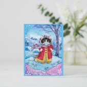 Cute Cat Mouse Winter Valentijnsdag briefkaart (Staand voorkant)