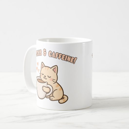 Cute Cat Mug – Funny Coffee Lover Gift (Devant gauche)