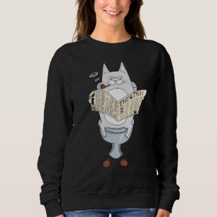 Cute Cat on Toilet T-shirt Cats Toilet Humor