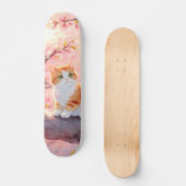 Cute Cat op een Cherry Blossom Tree Skateboard (Voorkant)