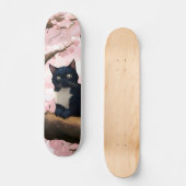 Cute Cat op een Cherry Blossom Tree Skateboard (Voorkant)