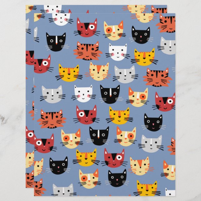 Cute Cat Pattern (Voorkant / Achterkant)