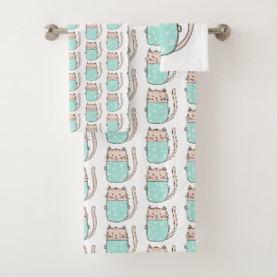 Cute Cat Pattern Bad Handdoek
