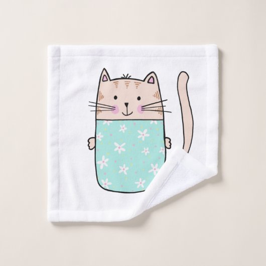 Cute Cat Pattern Bad Handdoek (Wasdoekje)