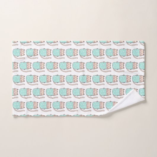 Cute Cat Pattern Bad Handdoek (Handdoek)