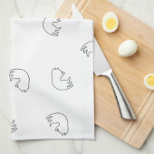 CUTE Cat Pattern Black and White Theedoek (Quarter Fold)