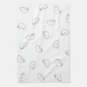CUTE Cat Pattern Black and White Theedoek (Verticaal)