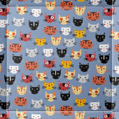 Cute Cat Pattern Blue Tegeltje