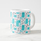 Cute Cat Pattern Extra Grote Beker (Voorkant rechts)