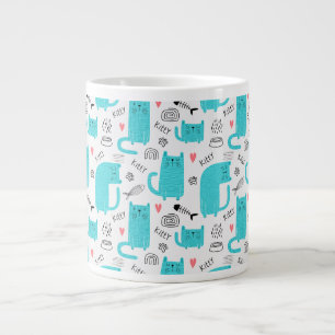 Cute Cat Pattern Extra Grote Beker