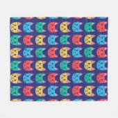 Cute Cat Pattern Fleece Deken (Voorkant (Horizontaal))