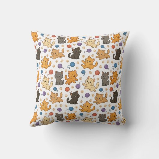 Cute Cat Pattern Kussen (Achterkant)