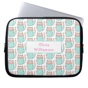 Cute Cat Pattern Laptop Sleeve
