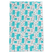 Cute Cat Pattern Medium Cadeauzakje (Achterkant)