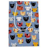 Cute Cat Pattern Medium Cadeauzakje (Voorkant)