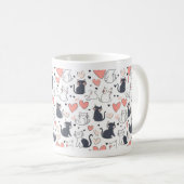 Cute Cat Pattern Mug Koffiemok (Voorkant rechts)