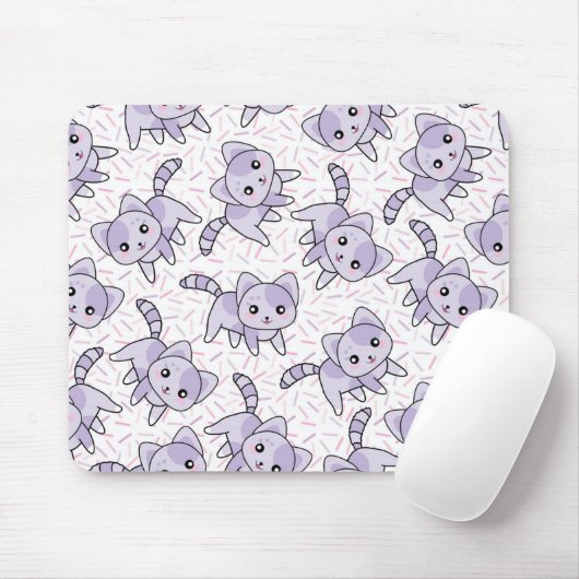 Cute Cat Pattern Muismat (Met muis)