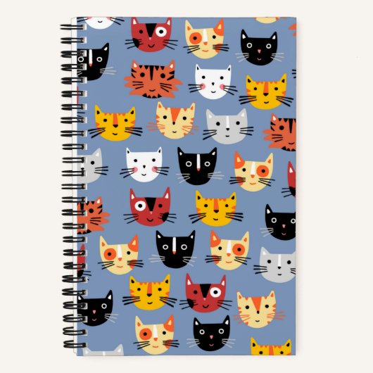 Cute Cat Pattern Notitieboek (Voorkant)
