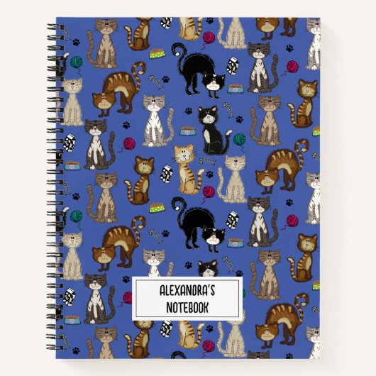 Cute Cat Pattern Persoonlijk Notitieboek (Voorkant)