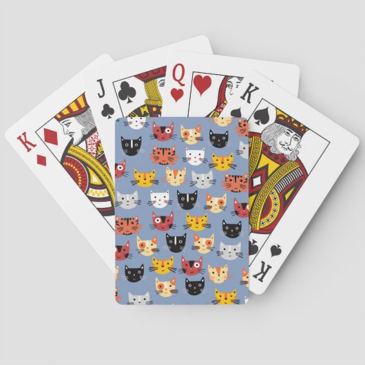 Cute Cat Pattern Pokerkaarten (Achterkant)