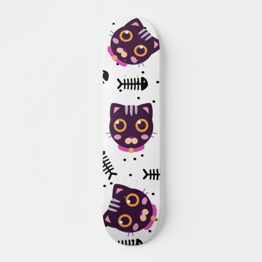 Cute Cat Pattern Skateboard (Voorkant)
