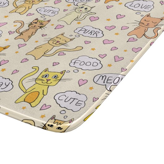 Cute Cat Pattern Snijplank (Hoek)
