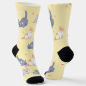 Cute Cat Pattern Socks Sokken (Gebogen)