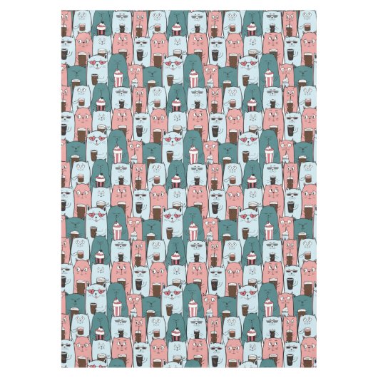Cute Cat Pattern Tafelkleed (Voorkant)