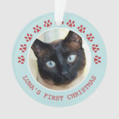 Cute Cat Paw Prins Lijst kerstmis Ornament (voorkant)