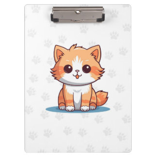 Cute Cat Paw Print Clipboard Aesthetic Cat Design Klembord