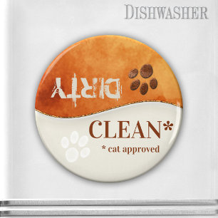 Cute Cat Paws Clean Dirty Dishwasmachine Magnet Magneet