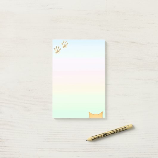 Cute Cat Paws Post-it® Notes (Op bureau)