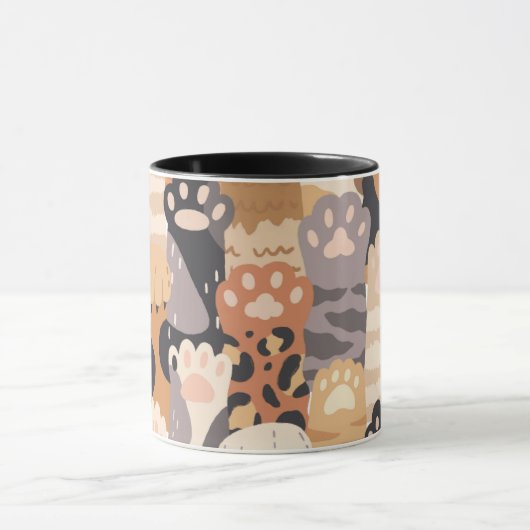 Cute Cat Paws – Two-Tone Coffee Mug (Centre)
