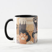 Cute Cat Paws – Two-Tone Coffee Mug (Gauche)