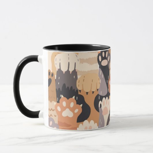 Cute Cat Paws – Two-Tone Coffee Mug (Gauche)