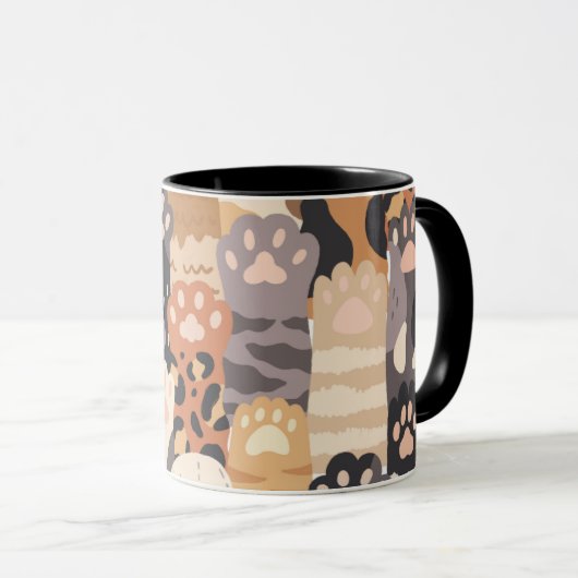Cute Cat Paws – Two-Tone Coffee Mug (Devant droit)