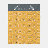 Cute Cat Personalized Modern Pattern Fleece Deken (Voorkant)
