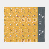 Cute Cat Personalized Modern Pattern Fleece Deken (Voorkant (Horizontaal))