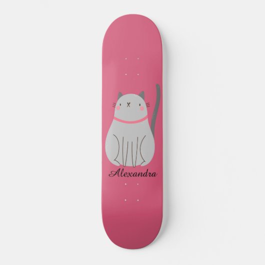 Cute Cat Personalized Skateboard (Voorkant)